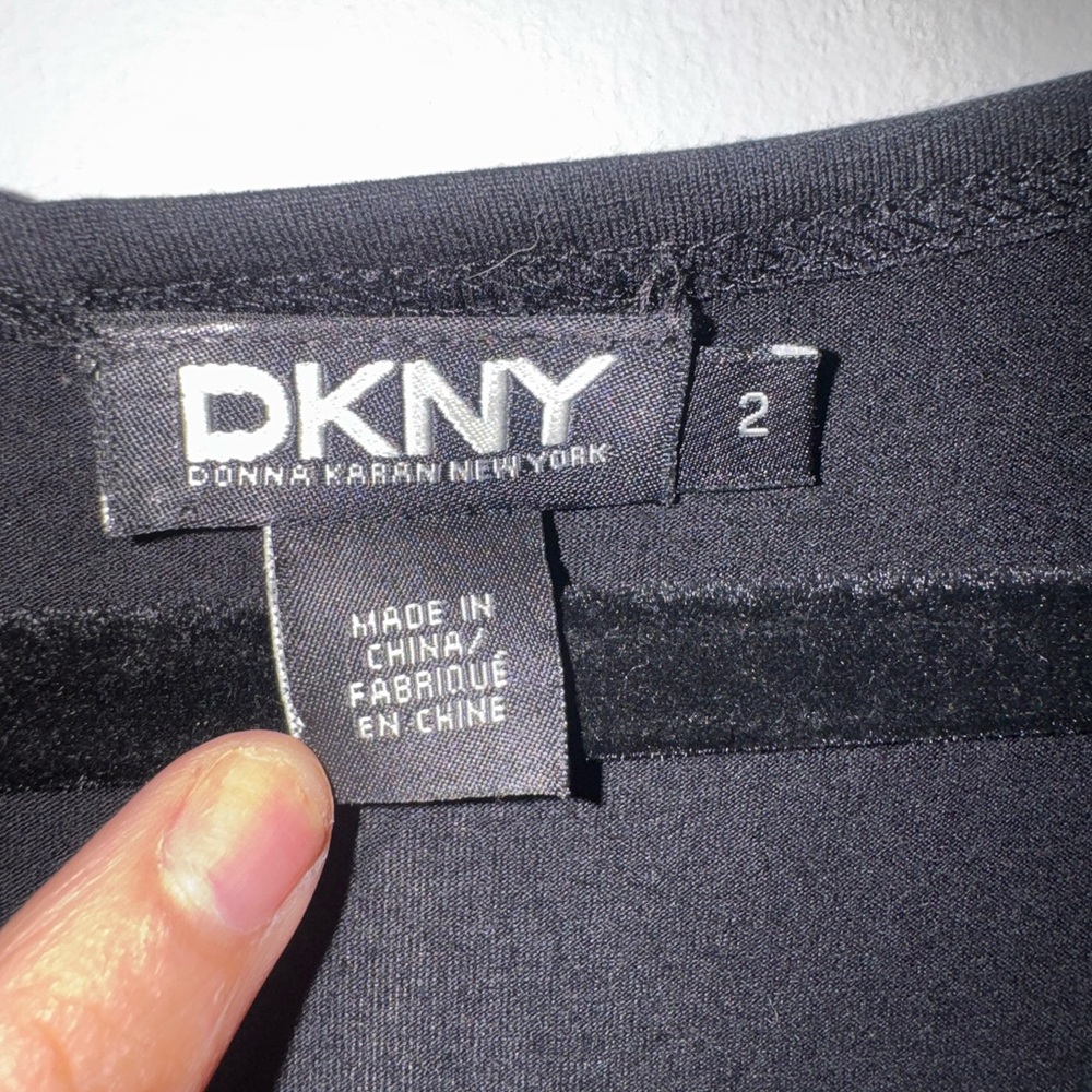 Dkny Black Top with Khaki Skirt Colorblock Dress - Picture 5 of 6